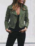 Solid Color Cool Zipper Jacket