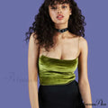 Spaghetti Straps Velvet Short Crop Boob Tube Bustier Brief Tank Top