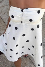 Polka Dot Strapless Mini Dress