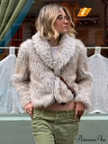 Warm Solid Faux Fur Elegant Stand Collar Long Sleeves Cozy Coat