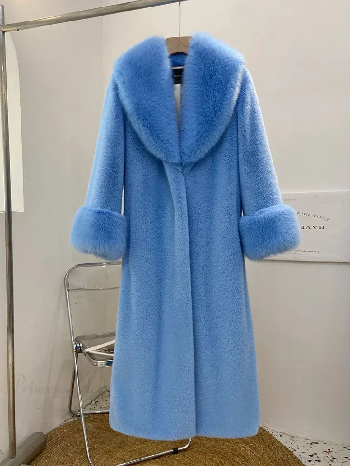 Faux Fur Collar Loose Warm Overcoat