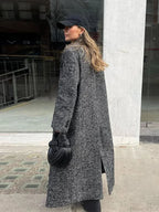 Faux Fur Lace-Up Patchwork Overcoat
