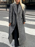 Faux Fur Lace-Up Patchwork Overcoat