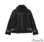 Faux Fur Stylish Double-Sided Zipper Jacket
