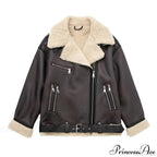 Faux Fur Stylish Double-Sided Zipper Jacket
