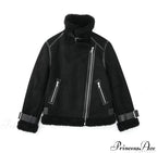 Faux Fur Stylish Double-Sided Zipper Jacket