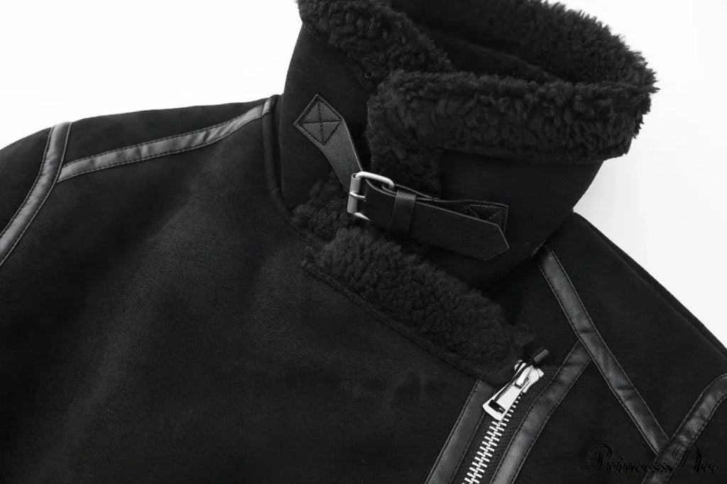 Faux Fur Stylish Double-Sided Zipper Jacket