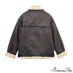 Faux Fur Stylish Double-Sided Zipper Jacket
