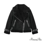 Faux Fur Stylish Double-Sided Zipper Jacket