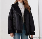 Faux Fur Stylish Double-Sided Zipper Jacket