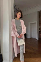 Faux Mink Fur Knit Plush Relaxed Longline Overcoat