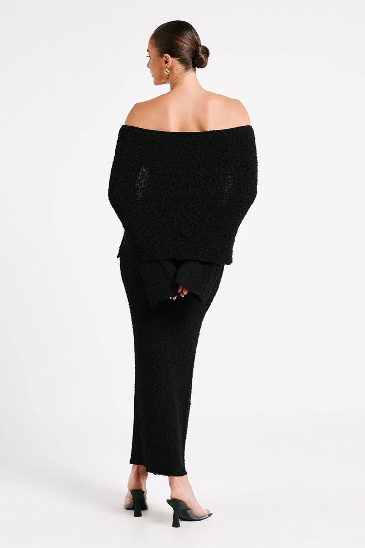Off Shoulder One Knit Sweater Dress