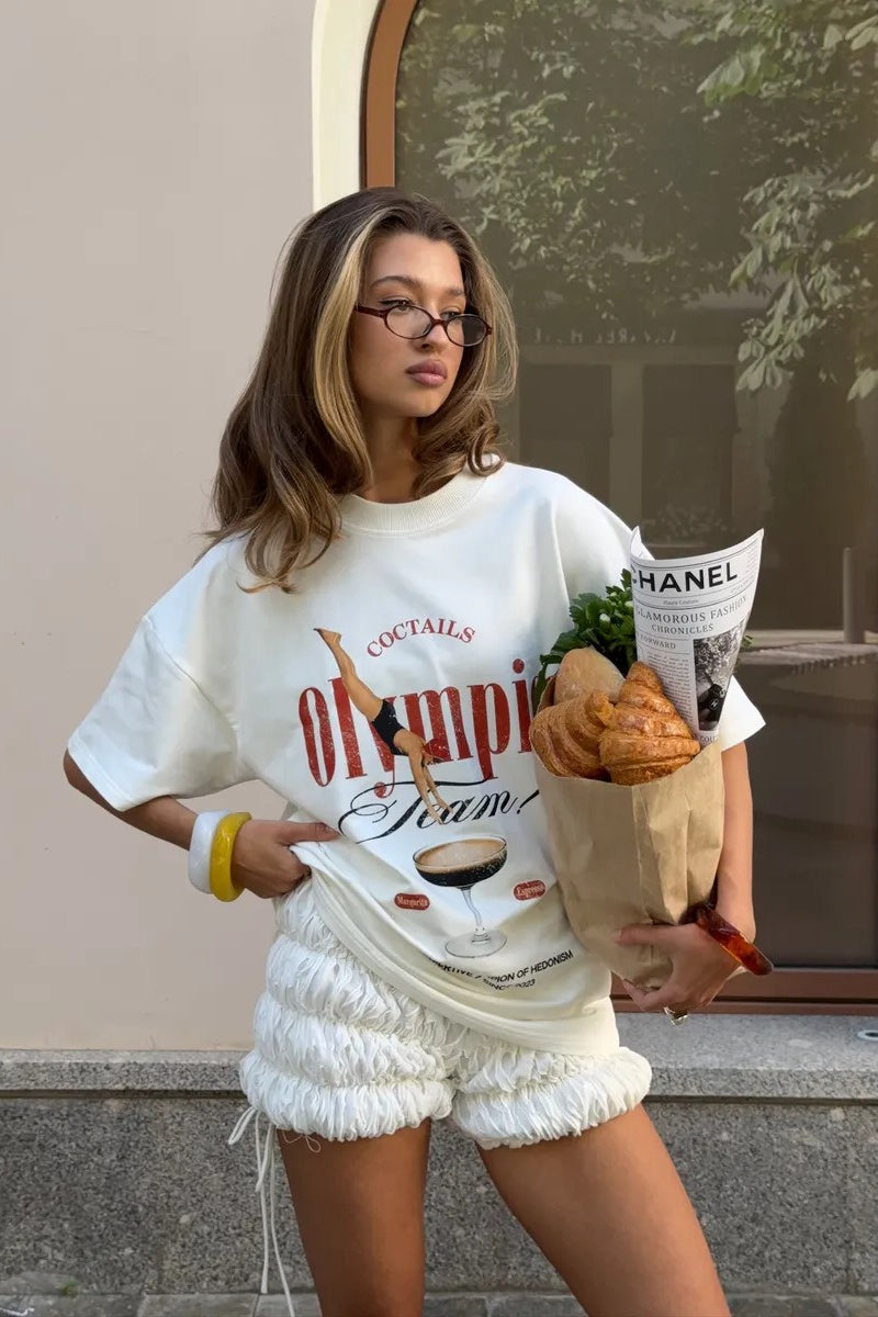 Cotton Trendy Loose Creative Print T-Shirt