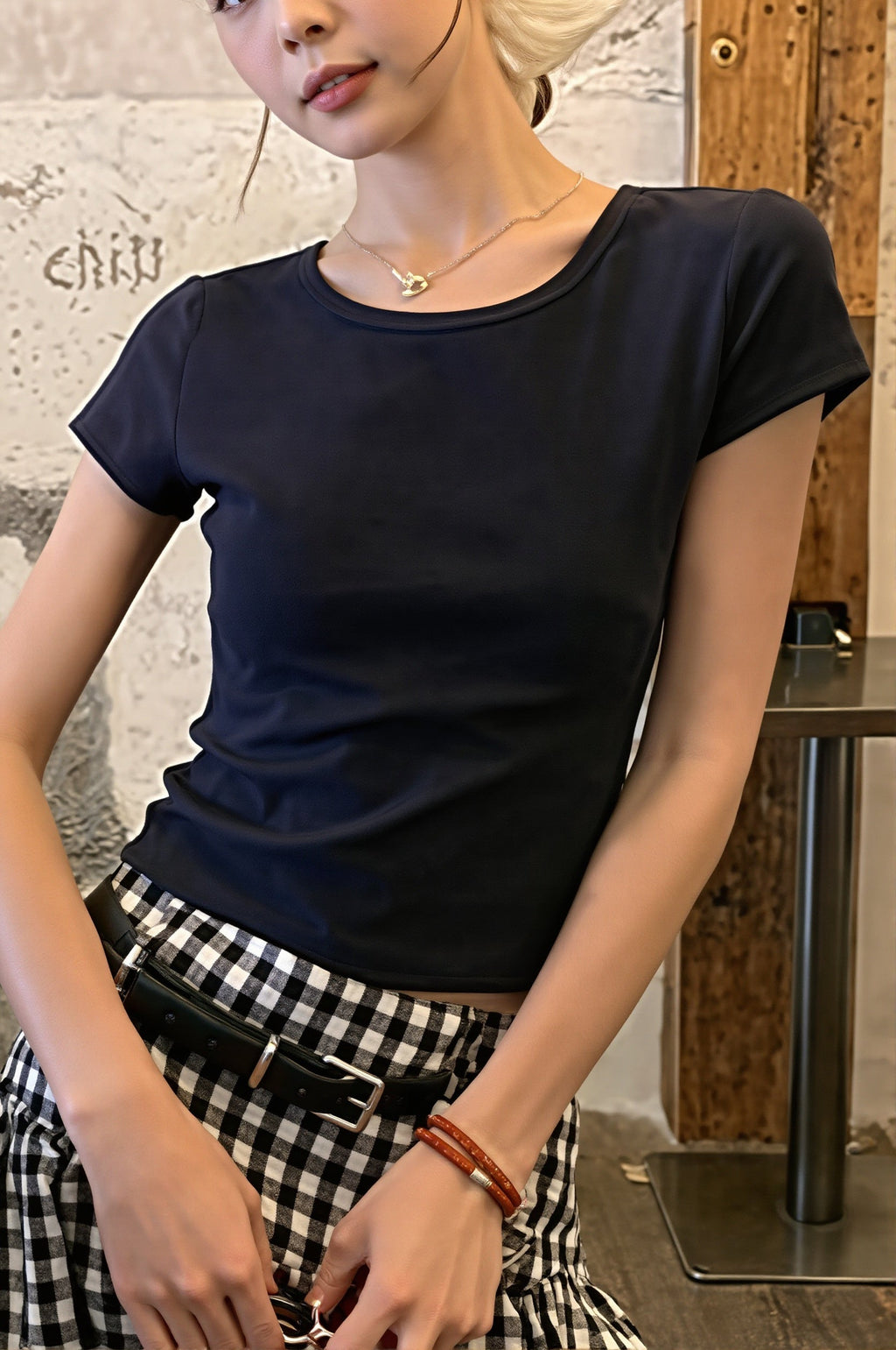 Bow Tie Back Hollow Out T-Shirt