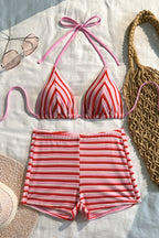 Striped Towel Cloth Fresh Bikini Set