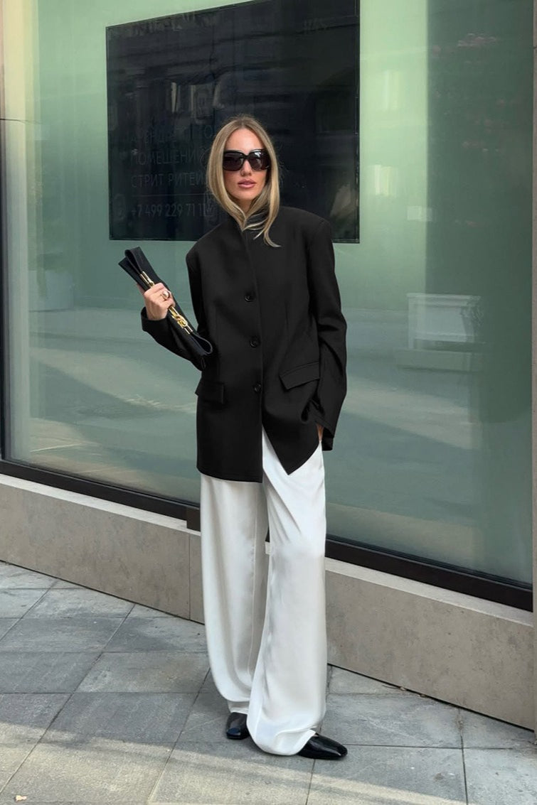 Minimalist V-Neck Blazer Jacket