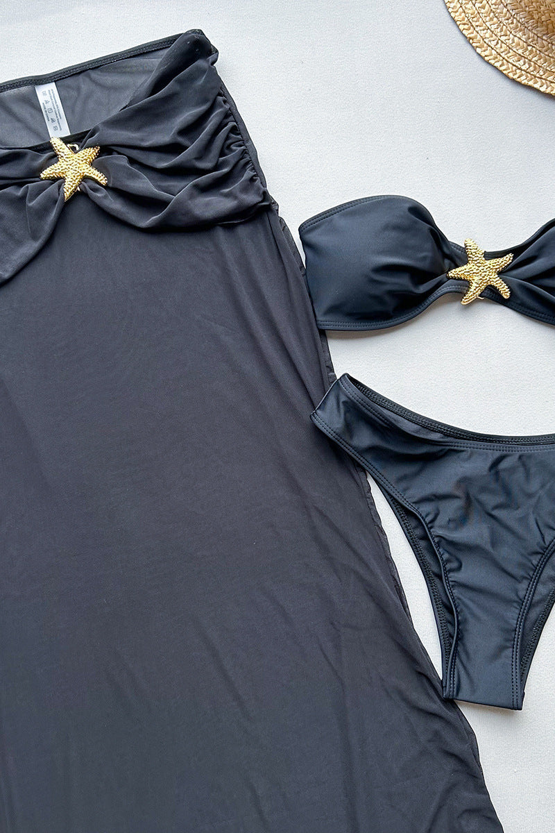 Bikini With Beach Skirt Three Piece Swim Set