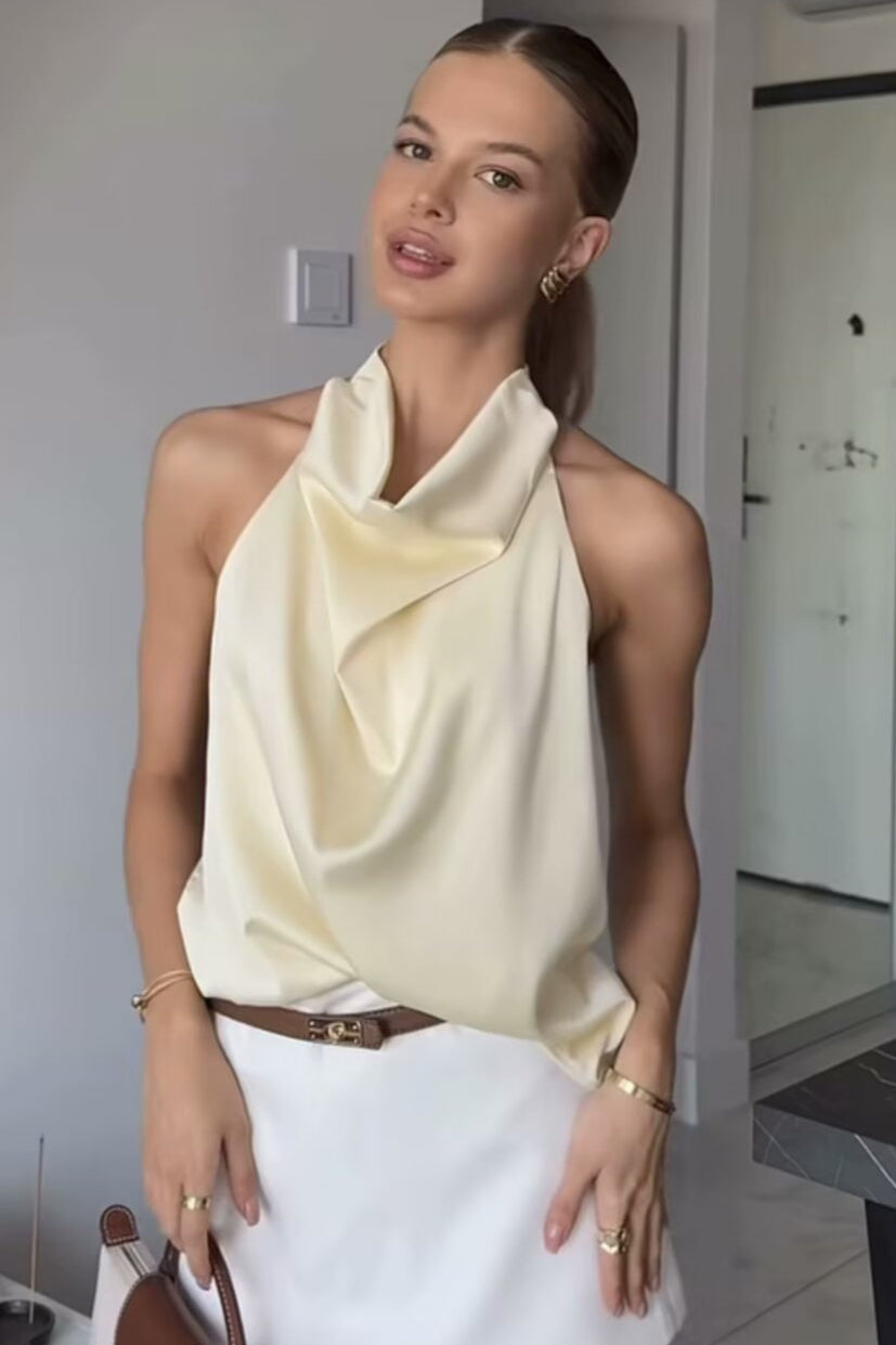 Satin Halter Top With Elegant Design