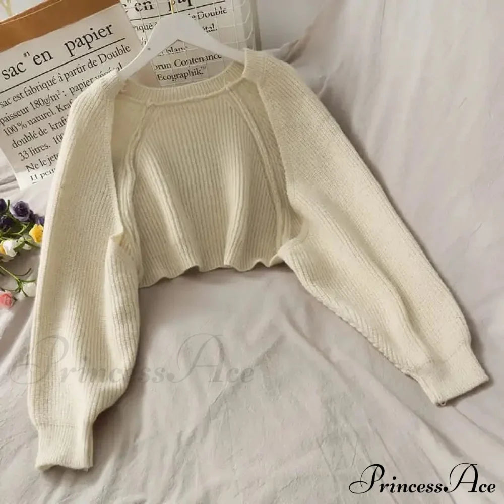 Solid Casual Short Knitted Cardigans