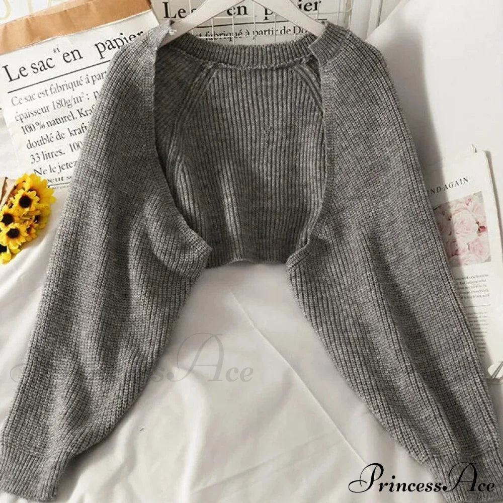Solid Casual Short Knitted Cardigans