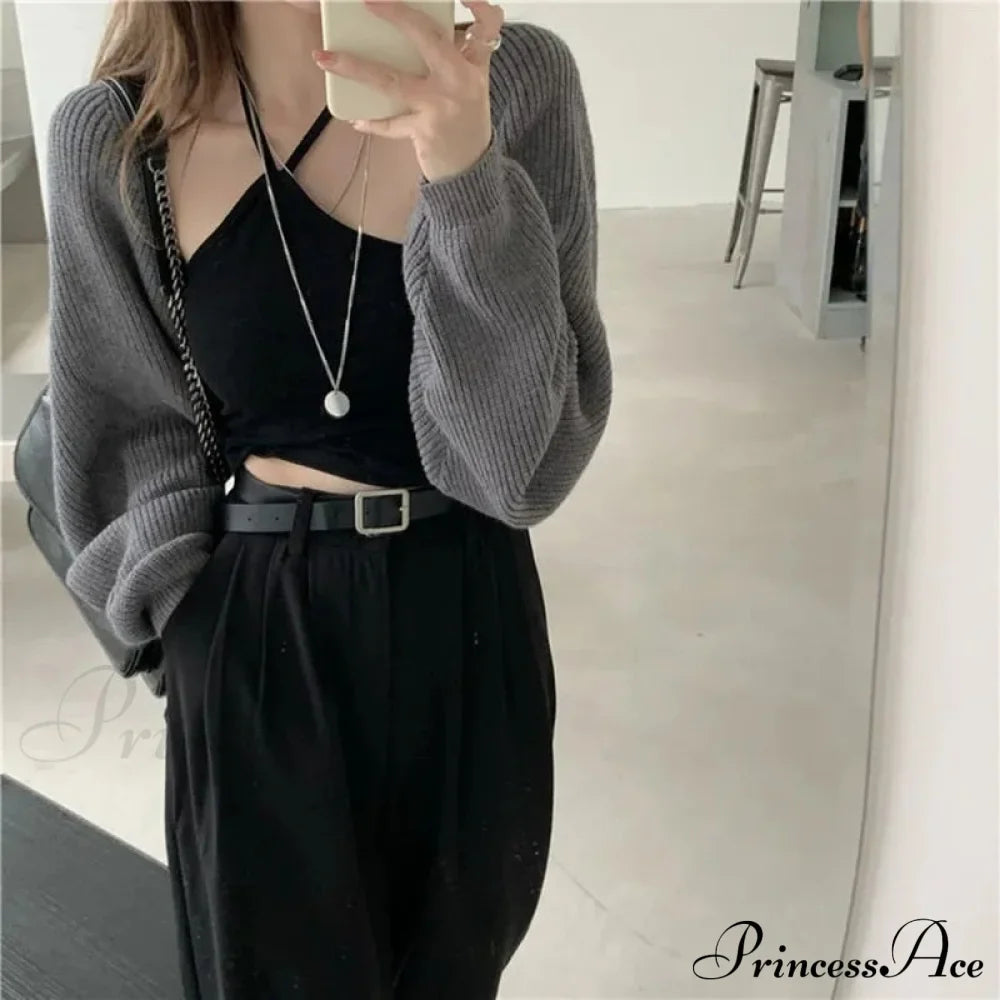 Solid Casual Short Knitted Cardigans