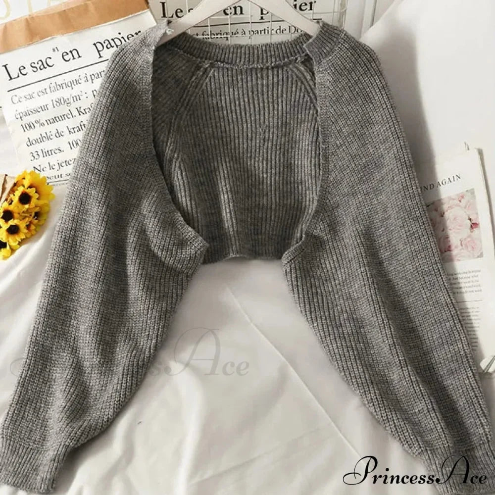 Solid Casual Short Knitted Cardigans