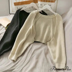 Solid Casual Short Knitted Cardigans