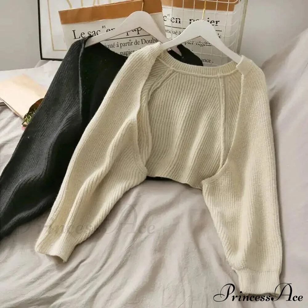 Solid Casual Short Knitted Cardigans