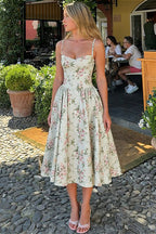 Cami Waist Slim Versatile Floral Dress