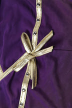 Solid Slim Stylish Sheer Bow Purple Cami Top