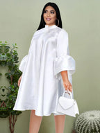 Flare Sleeve Graceful Stamping Dress