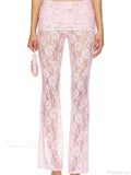 Flared Leg Lace See-Through Bootcut Pant