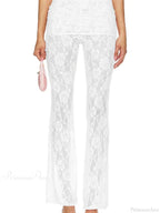 Flared Leg Lace See-Through Bootcut Pant