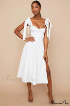 Fleur De Paris Charming Floral Split Midi Dress