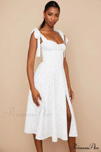 Fleur De Paris Charming Floral Split Midi Dress