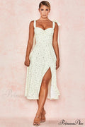 Fleur De Paris Charming Floral Split Midi Dress