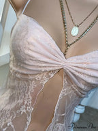 Floral Crop Y2K Spaghetti Strap Sleeveless Lace Camisole Women Halter Tank Streetwear Top