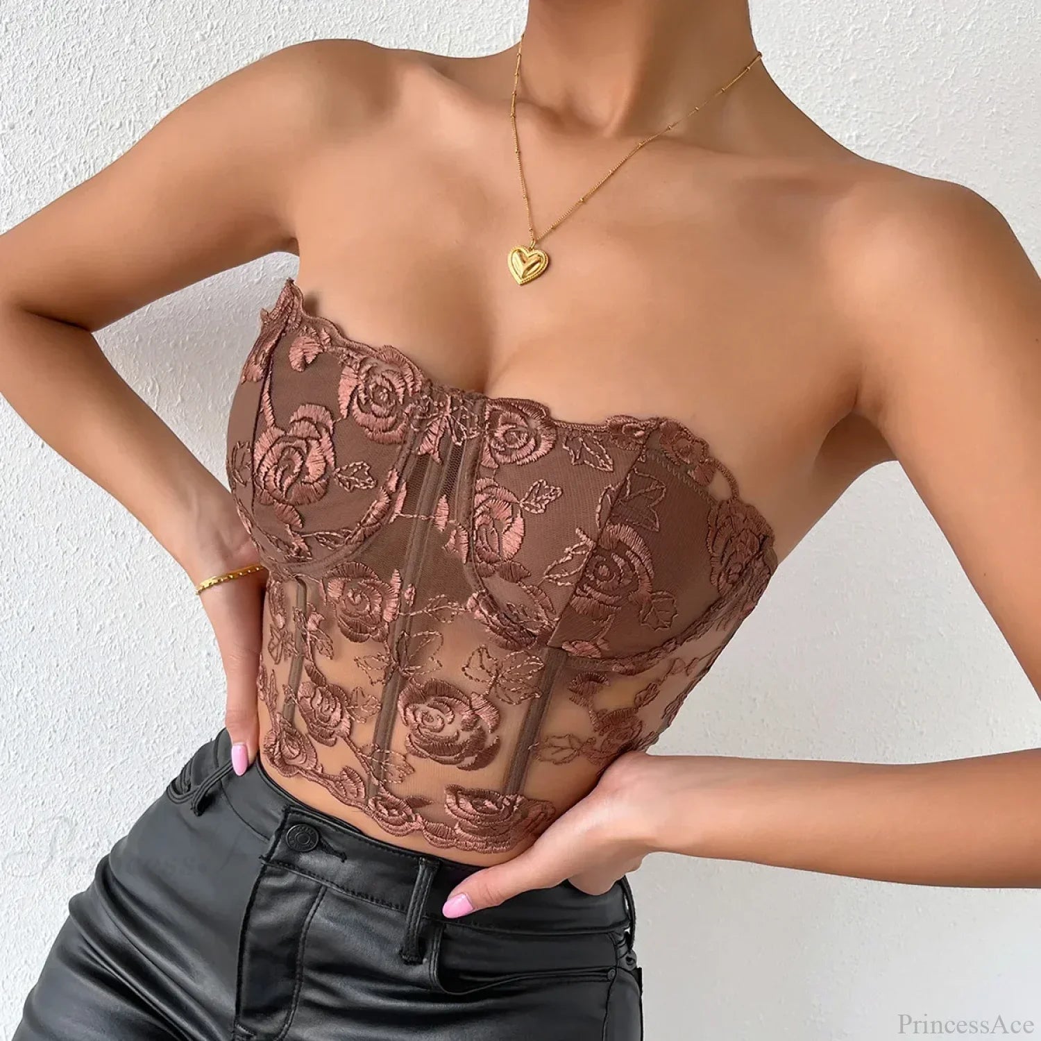 Floral Lace Backless Short Y2K Crop Top