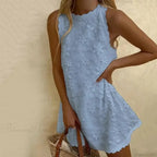 Floral Off-Shoulder Embroidery Loose Hem Dress