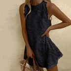 Floral Off-Shoulder Embroidery Loose Hem Dress