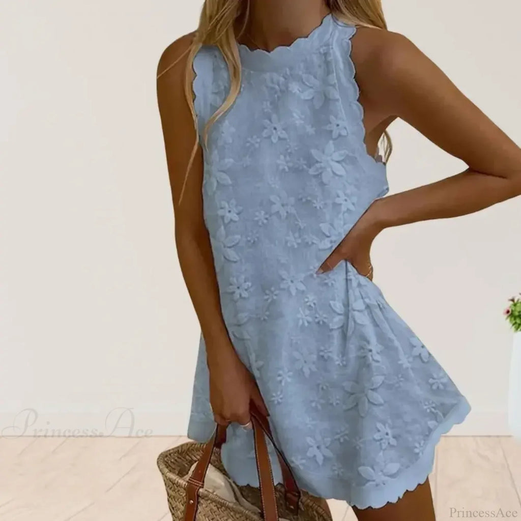 Floral Off-Shoulder Embroidery Loose Hem Dress