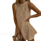 Floral Off-Shoulder Embroidery Loose Hem Dress