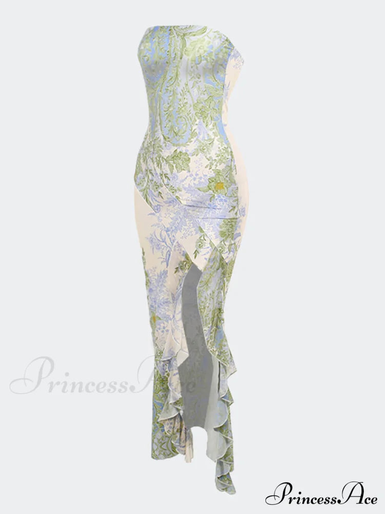 Floral Stylish Slit Maxi Dress
