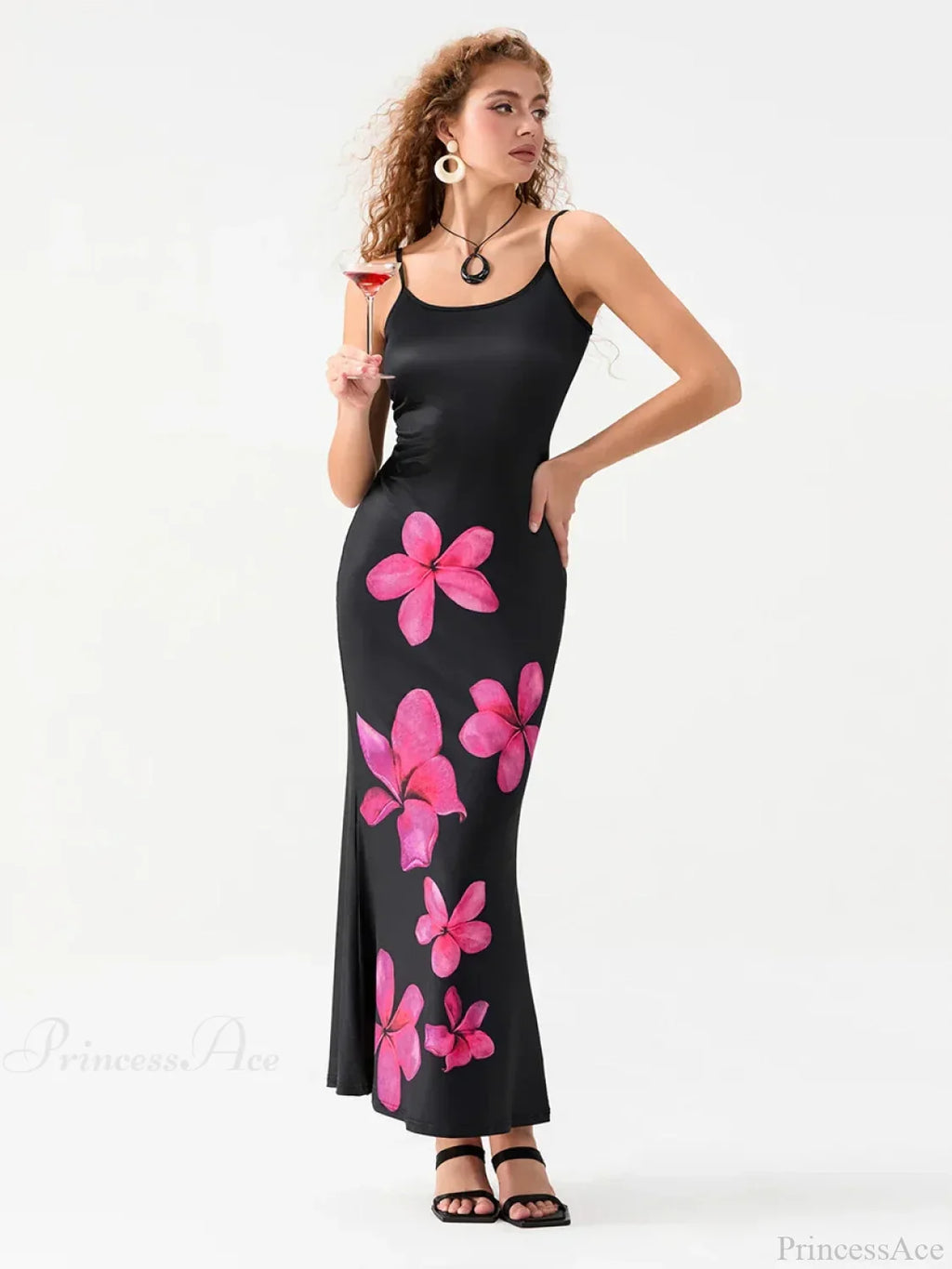 Floral Spaghetti Straps Sleeveless Slip Dress