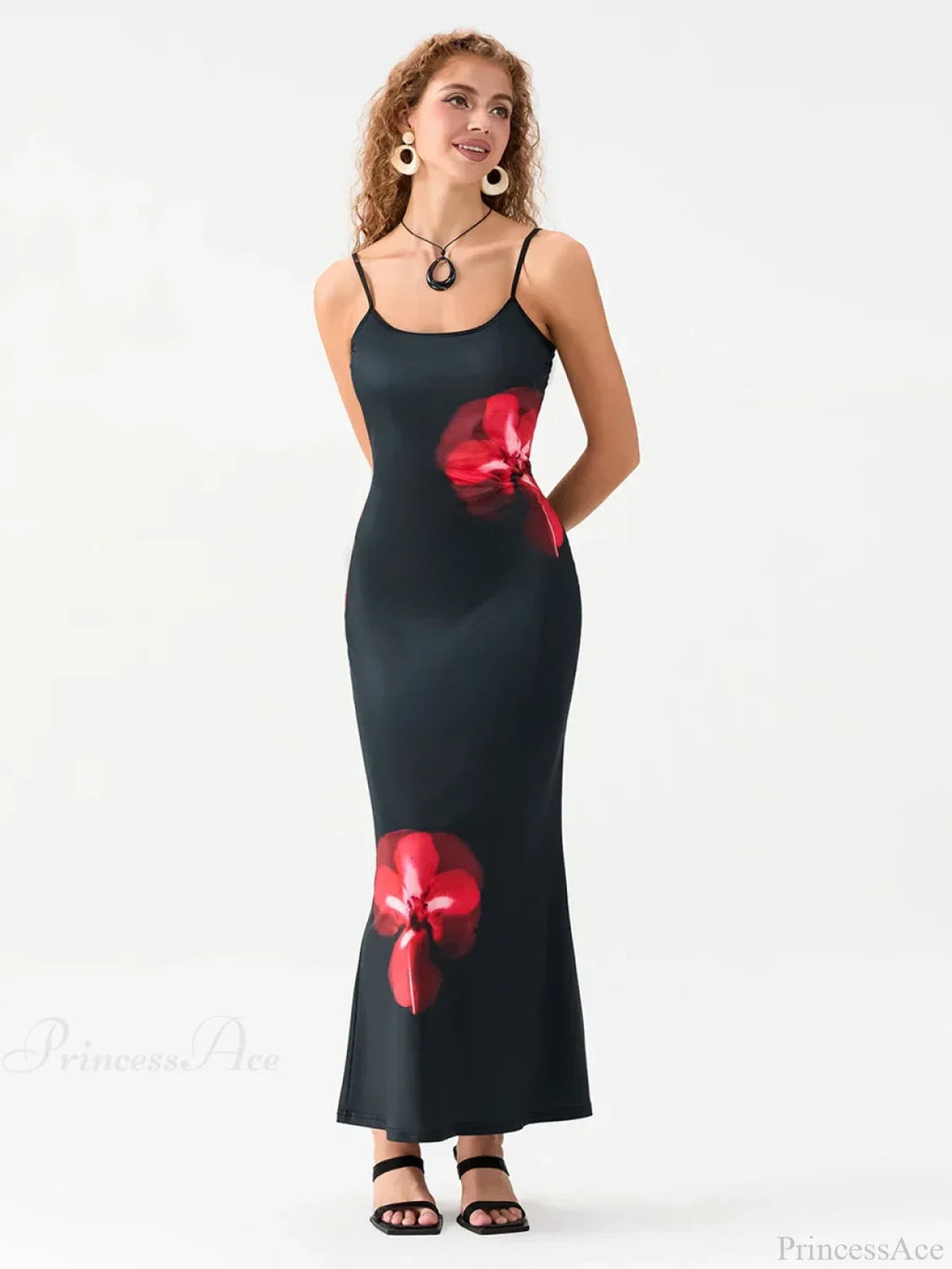 Floral Spaghetti Straps Sleeveless Slip Dress