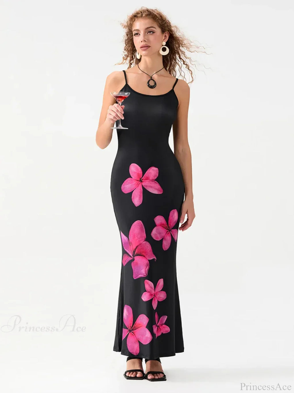 Floral Spaghetti Straps Sleeveless Slip Dress