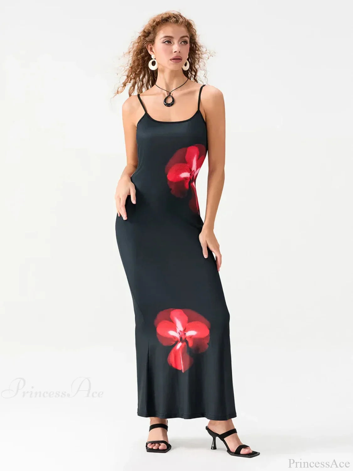 Floral Spaghetti Straps Sleeveless Slip Dress