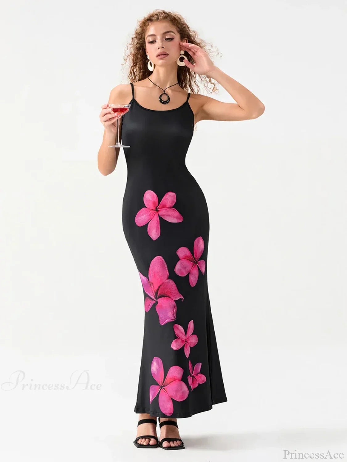 Floral Spaghetti Straps Sleeveless Slip Dress