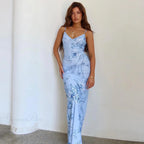 Floral V-Neck Slim Maxi Dress
