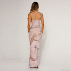 Floral V-Neck Slim Maxi Dress